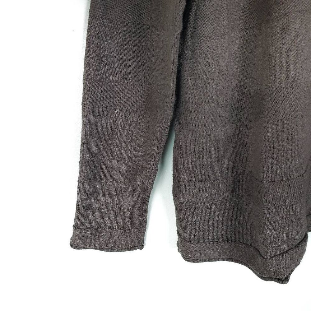 Eddie Bauer Lambswool Chocolate Long Sleeve Striped Pullover Sweater Size: Large - Picture 3 of 7